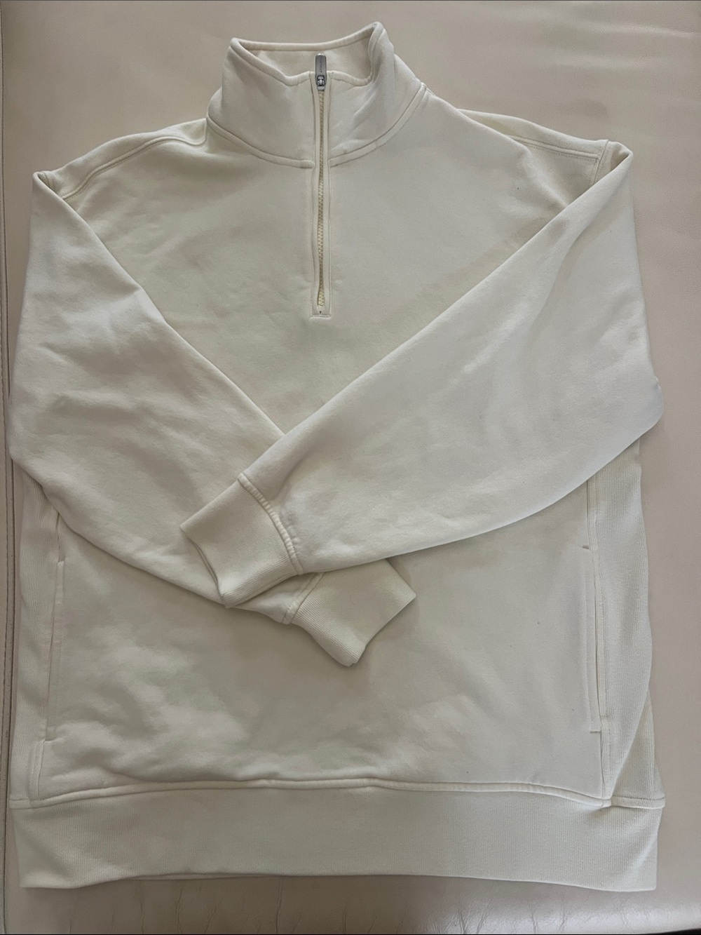 Athleta Women’s Sz S Cream Half-Zip Sweatshirt